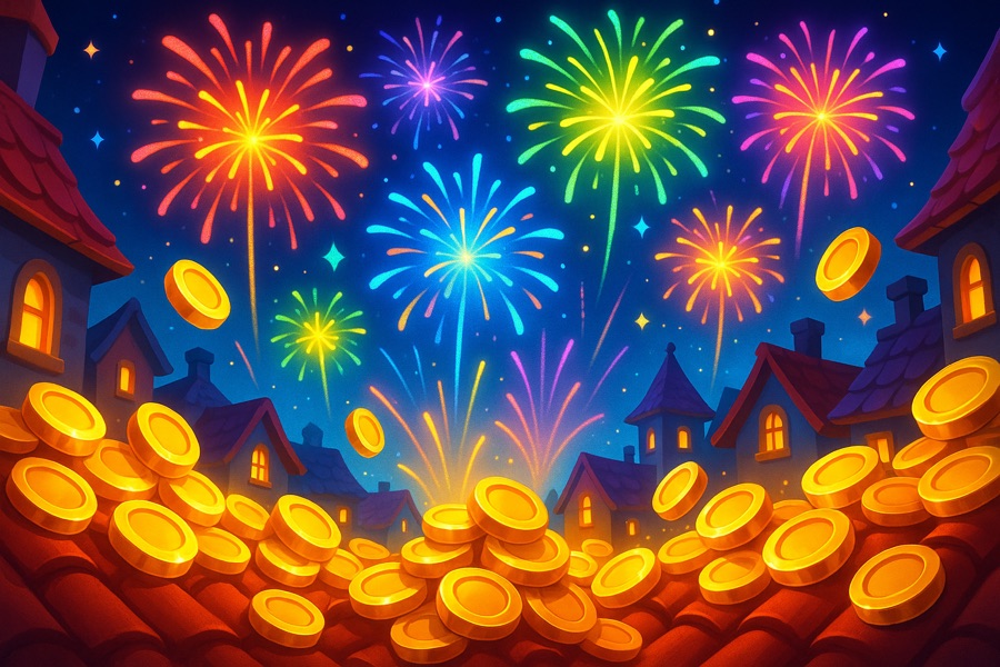 Fireworks Fiesta — free social game key art